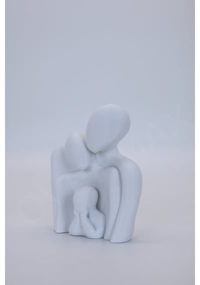 Minimalist Aile Biblosu Modern Dekoratif Anne Baba Çocuk Heykeli Beyaz Aile - Anne, Baba Ve Çocuk - 858690790