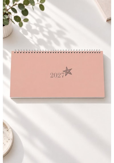 Lizy 2027 Spiralli Masa Takvim 16x33 Cm Somon