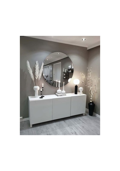 Enc Home 60 Cm Yuvarlak Ayna Gümüş