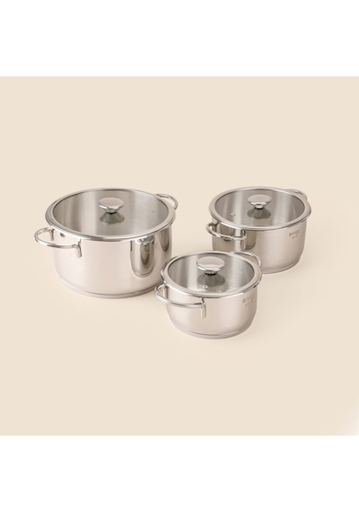 Kitchen Pure Steel 6 Parça Çelik Tencere Seti Çok Renkli
