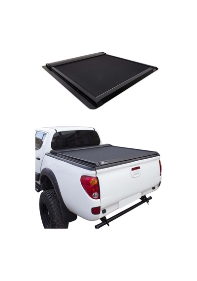 Mitsubishi L200 2010-2015 Düz Kasa Uyumlu Araca Özel Omback Sürgülü Bagaj Kapama Siyah