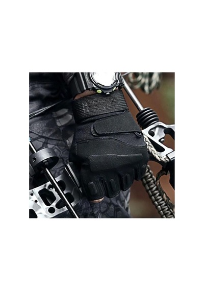Eser Askeri Malzeme Yarım Taktik Eldiven Spor Askeri Erkek Kadın Avcılık Doğa Sporu Parmaksız Eldiven Siyah Xl Siyah - 599643974 Siyah