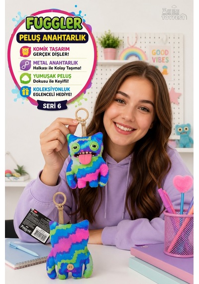 Fuggler Peluş Anahtarlık Zuru Seri 6 Ugly Monsters Koleksiyon Canavar Figür Oyuncak 11,5 Cm Çok Renkli