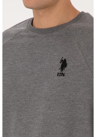 U.S. Polo Assn. Erkek Regular Fit Bisiklet Yaka Antrasit Melanj Basic Sweatshirt 50308103-VR081 U.S. Polo Assn. Erkek Regular Fit Bisiklet Yaka Antrasit Melanj Basic Sweatshirt 50308103-VR081