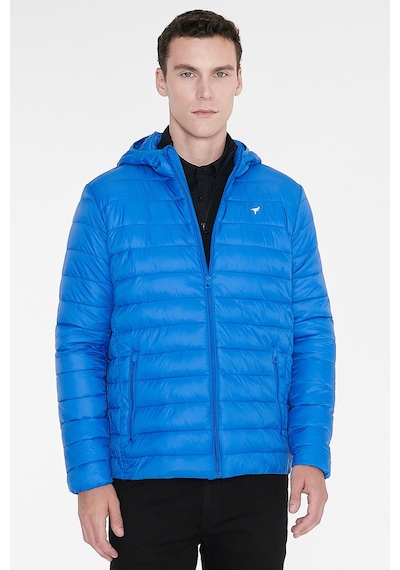 AC&Co / Altınyıldız Classics Erkek Saks Standart Fit Normal Kesim Kapüşonlu Mont Saks