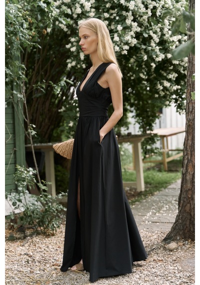 Mai Collection Mai Studios Co. Emilia Korse Detay Siyah Uzun Elbise siyah Mai Collection Mai Studios Co. Emilia Korse Detay Siyah Uzun Elbise siyah
