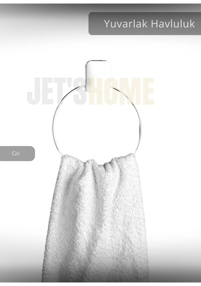 Jet's Home Yuvarlak Havluluk Paslanmaz Çelik Banyo Havluluk Düzenleyici Gri Gri