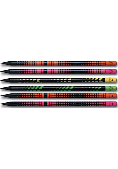 Faber Ağ Ve Iz Desenli Yuvarlak Kurşun Kalem Siyah Ahşap 6 Lı Paket 5242115813 Nocolor-b81d6209