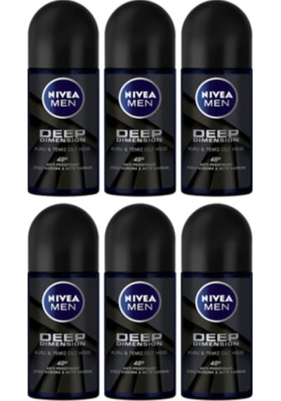 Nivea Men Deep Dimension Erkek Roll-On Deodorant 50 ML x 6