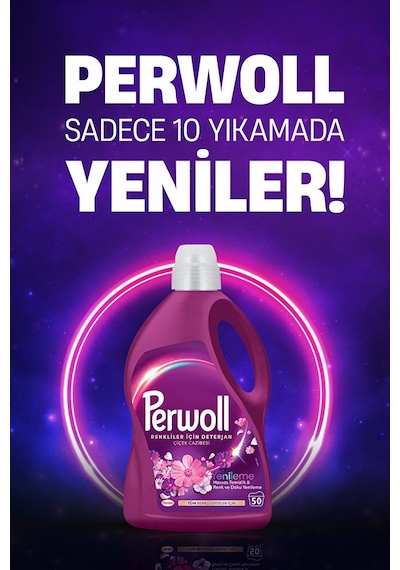 Perwoll Yenileme & Hassas Sıvı Çamaşır Deterjanı Çiçek Cazibesi 2 2950 ML
