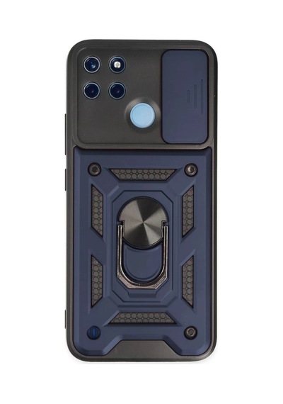 Realme C25y Uyumlu Kılıf Pars Lens Yüzüklü Silikon - Lacivert
