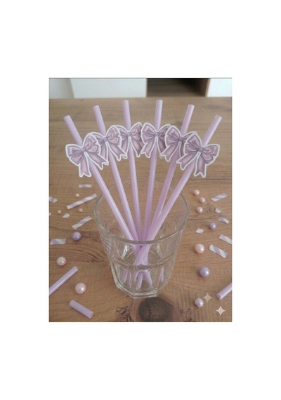 Pembe Kurdele 12li Cupcake Kürdan 12 Li Pipet Seti Pembe