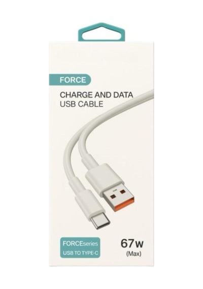 100 Cm Usb Type-c Şarj Ve Data Kablosu 67w Max Destekler - Beyaz- Tek Ebat