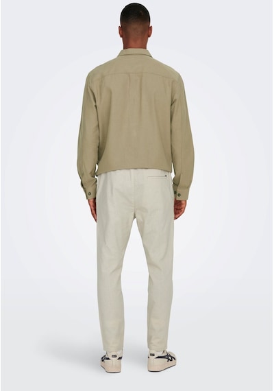 Only & Sons Erkek Onslinus Beli Lastikli Keten Pantolon 22024966 Bej