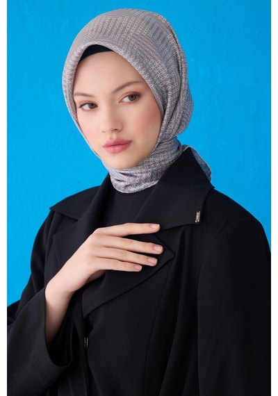 Belli İpek Eşarp - 4104-60 Gri Twill