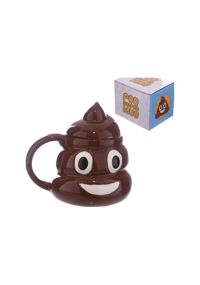 Poo Kaka Emoji Şekilli 3D Kupa Kapaklı