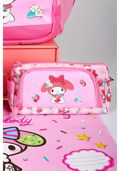 X Dekomus Lisanslı My Melody Sweet Berry Collection Büyük Boy Okul,termoslu Beslenme Ve Kalem Çantası,beslenme Örtüsü Seti Açık Gri