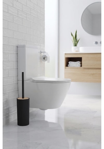 Liza Kapaklı Wc Banyo Fırçası - Tuvalet Fırçası Wc Fırçası Klozet Fırçası Siyah