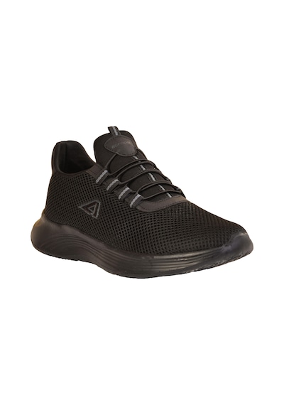 Erkek Casual Rahat Konforlu Bağcıklı Spor Ayakkabı Fileli Terletmez Yüksek Taban Sneaker Siyah - Gri