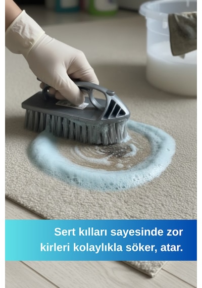 Grimorlife Ergonomik Ütü Halı Fırçası Kaymaz Saplı Plastik Temizlik Fırçası