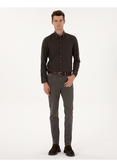 Pierre Cardin Erkek Kahverengi Gömlek Desenli 50316751-vr029 Kahverengi