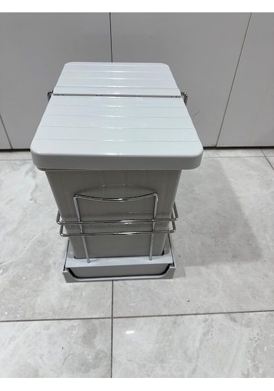 Joy Sürgülü Tezgah Altı Plastik Çöp Kovası Tekli 25 Litre Açık Gri