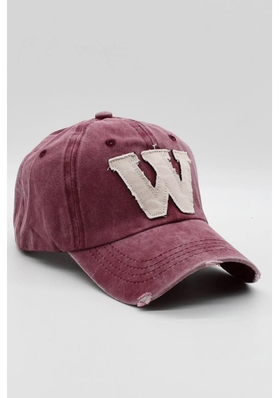 Külah Beyzbol Cap Vintage Erkek Şapka Eskitme Kep - Bordo - Bordo
