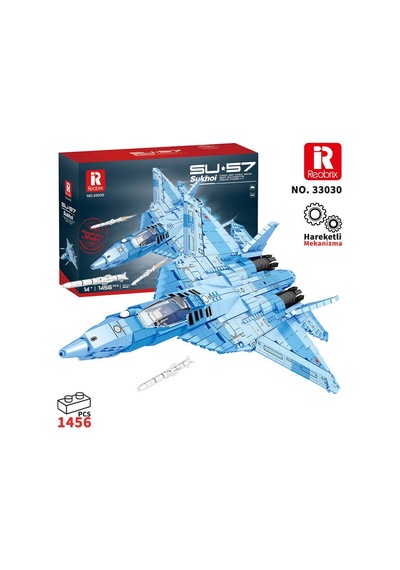 Reobrix Fighter Aircraft Russian Sukhoi Su-57 33030 Brick Yapım Seti