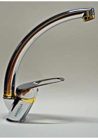 Krom Gold Lüx Mix Kuğu Banyo Lavabo Mutfak Eviye Musluğu Bataryası Sıcak Soğuk Çift Su Girişli Diğer