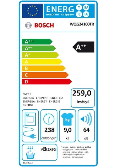 Bosch WQG24100TR 9 KG Isı Pompalı Çamaşır Kurutma Makinesi