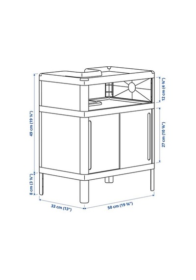 Ikea Ivösjön Lavabo Dolabı, Yeşil, 50x33x57 Cm, 2 Kapaklı Ikea Ivösjön Lavabo Dolabı, Yeşil, 50x33x57 Cm, 2 Kapaklı