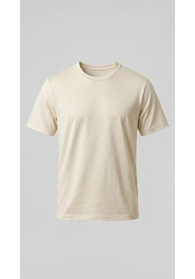 Lenasso Soft Touch Basic Erkek T-shirt Ekru