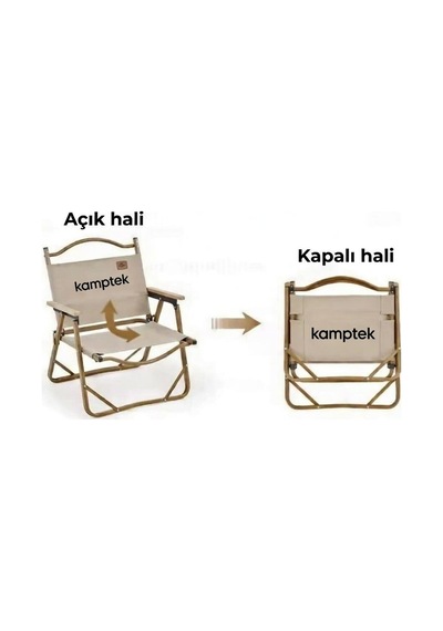 Taşınabilir Kermit Premium Kamp Koltuğu 600d Oxford Kumaş, Ultra Dayanıklı, 120 Kg Taşıma Ekru