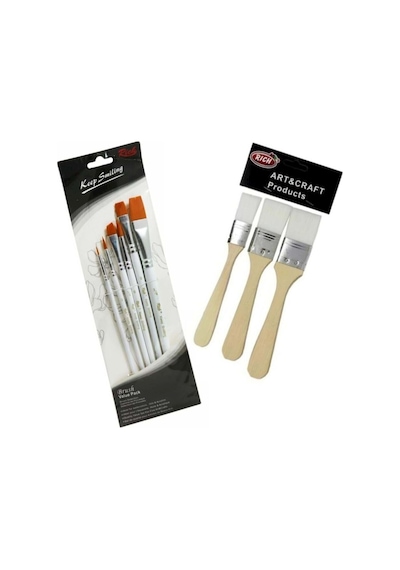 Rich Keep Smile 6'lı Set Fırça + 3'lü Beyaz Kıl Fırça Rich Beyaz