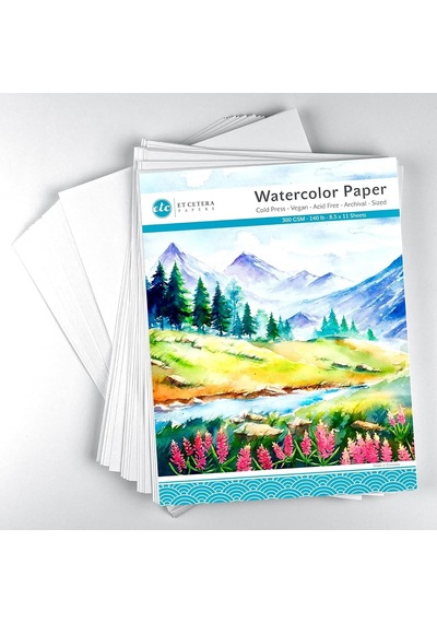 50 Yaprak Suluboya Kağıdı Beyaz Soğuk Pres 300gsm, 9x12