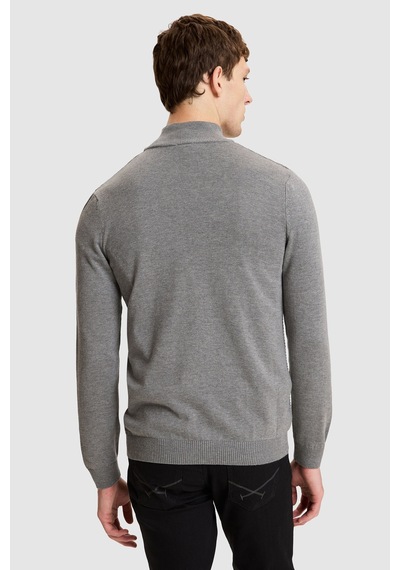 U.S. Polo Assn. Erkek Gri Melanj Basic Triko Hırka 50328871-vr086