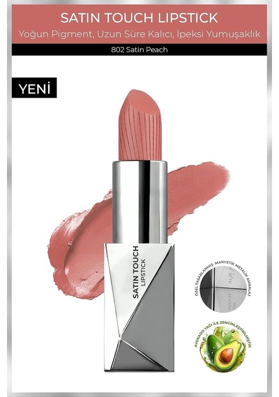 Uzun Süre Kalıcı Nemlendirici Pürüzsüz Etkili Yarı Mat Ruj Satin Touch Lipstick 802 Satin Peach Çok Renkli Uzun Süre Kalıcı Nemlendirici Pürüzsüz Etkili Yarı Mat Ruj Satin Touch Lipstick 802 Satin Peach Çok Renkli