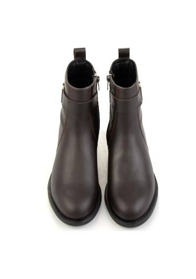 Kahve Hakiki Deri Kadın Bot & Bootie K02724560303 Kahve
