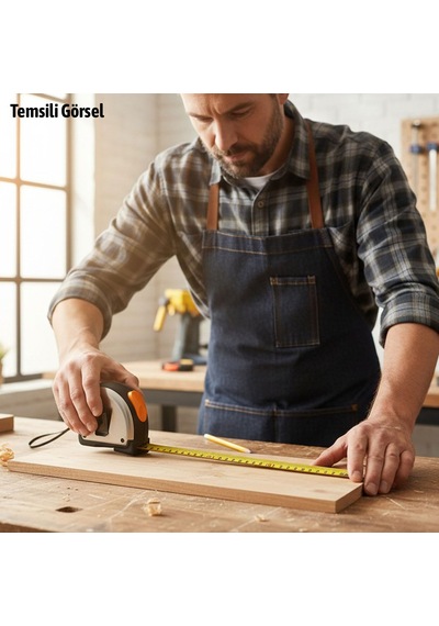 İnox Çelik Şerit Metre 5 Metre X 25 Mm Profesyonel Kilitli Dayanıklı Ölçüm Metresi El Tipi 0 - 300 MM