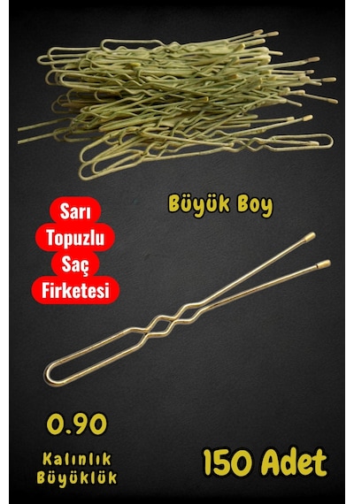 Technow Sarı 7 Cm Küçük Topuzlu Saç Firketesi Toka 0.90 Sarı Sarı
