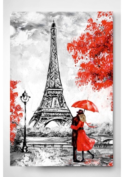 Paris Eyfel Kulesi Dokulu Cam Tablo Evlika - Özel Seri