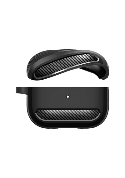 Airpods 3. Nesil 2021 İle Uyumlu Silikon Kılıf Fiber Karbon Görünüm Premium Airpods Kılıfı Siyah