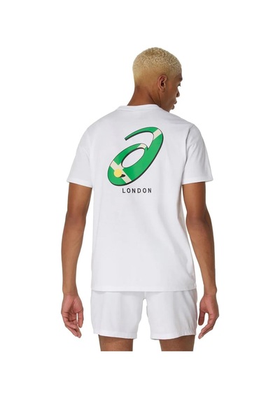 Asics Erkek Tişört Court Graphic Ss Top 2041a348-100 Beyaz