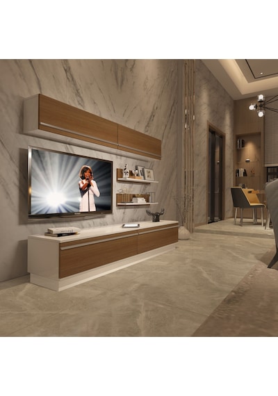 Decoraktiv Eko 5b Mdf Std Tv Ünitesi Tv Sehpası Beyaz - Ceviz