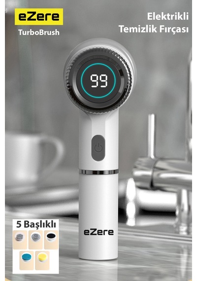 Ezere Turbobrush 5 Başlıklı Elektrikli Temizlik Fırçası- 5775