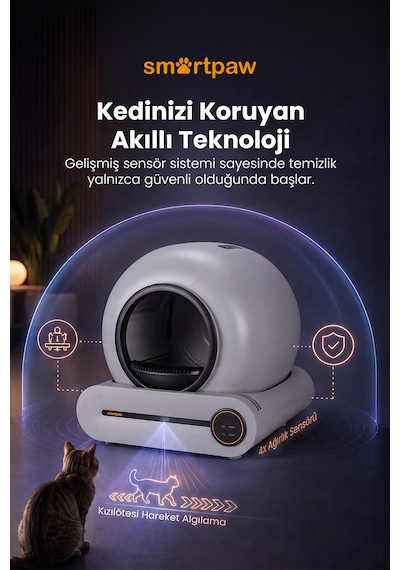 Smartpaw Nova Cat Pro Akıllı Otomatik Kedi Tuvaleti Distribütör Garantili