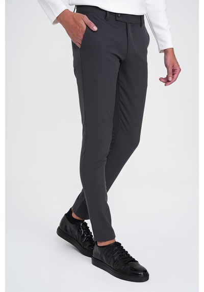Efor Slim Fit Yan Cepli Düz Esnek Casual Antrasit Pantolon P 1144 Antrasit