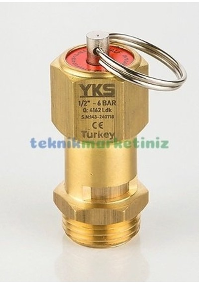 1/2" 11 Bar Sabit Basınçlı Mühürlü Yks Ce Belgeli Emniyet Ventili