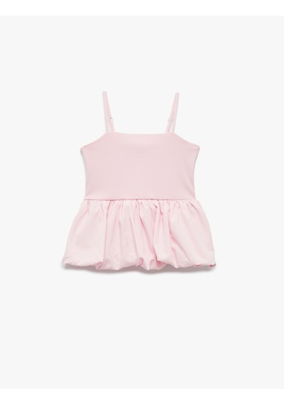 Koton Ribanalı İnce Askılı Kolsuz Pamuklu Crop Bluz Pembe 5skg60177ak Gül