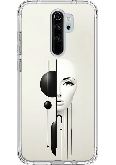 Xiaomi Redmi Note 8 Pro Uyumlu Şeffaf Kılıf Estetik Yüz 2 Tasarımlı